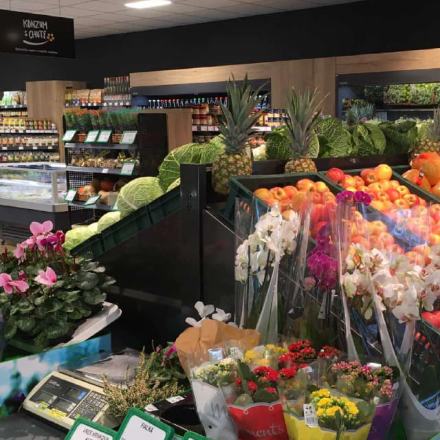 COOP shop interior with a range of fruit and vegetables