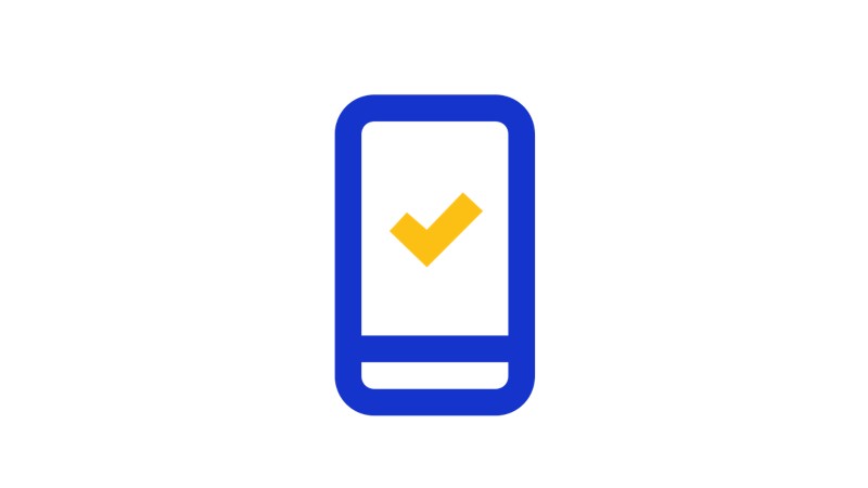 mobile with tick icon