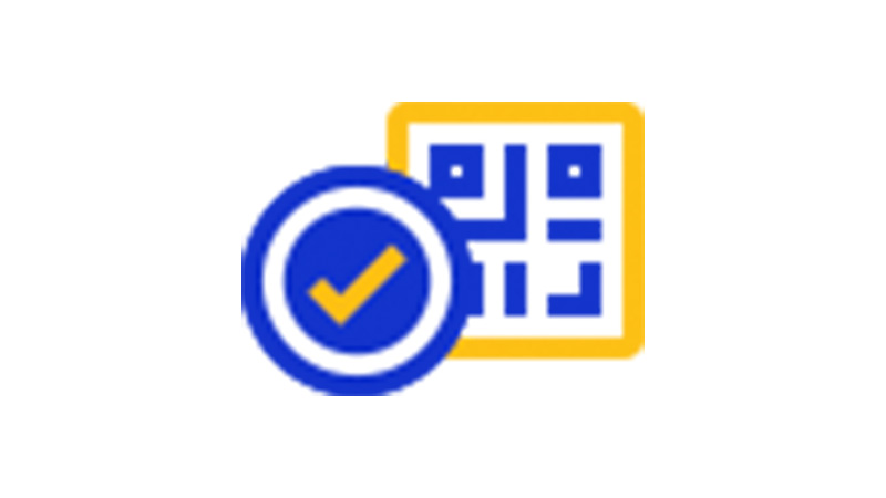 qr code tick icon