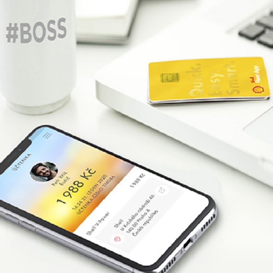 card and boss mug and mobile showing stats